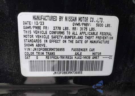 2024 Nissan Ariya Evolve+ z USA, uszkodzony, nr VIN JN1DF0BB3RM736955